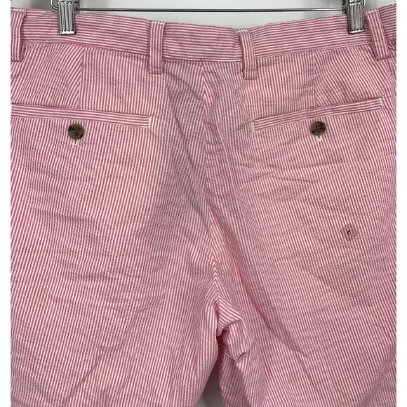 Banana Republic Aiden Club Short 34 Pink White Stripe Cotton Walking Preppy EUC - Picture 5 of 7